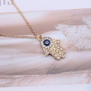 Evil Eye Hamsa Hand Necklace